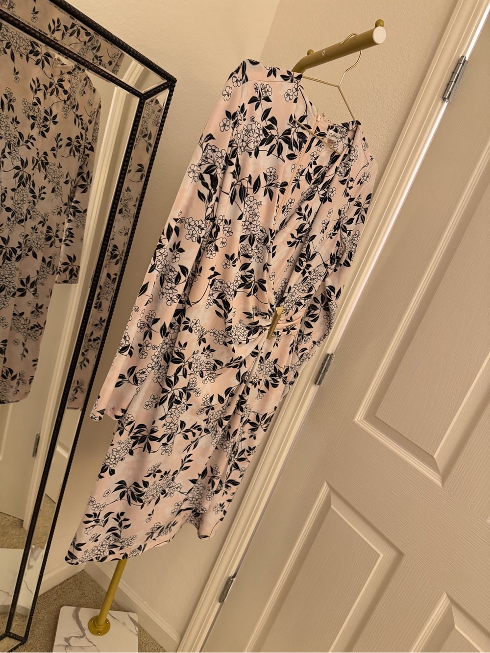 Calvin Klein Blush Floral Wrap Dress Size 14